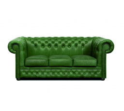 Pohovka Chesterfield Lord 3 kůže zelená