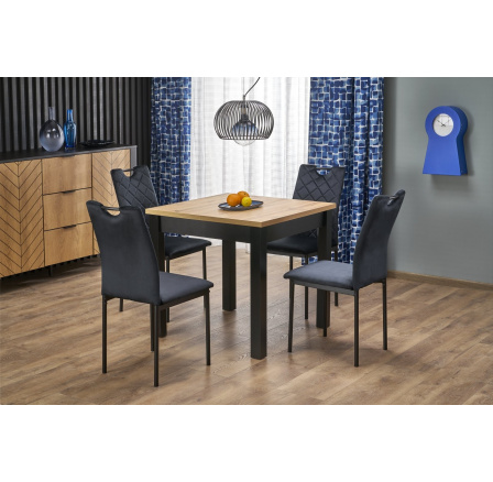 QUBIK étkezőasztal, artisan tölgy/fekete