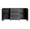 Komoda z szufladami Vesper 160 cm - czarny / czarne nogi