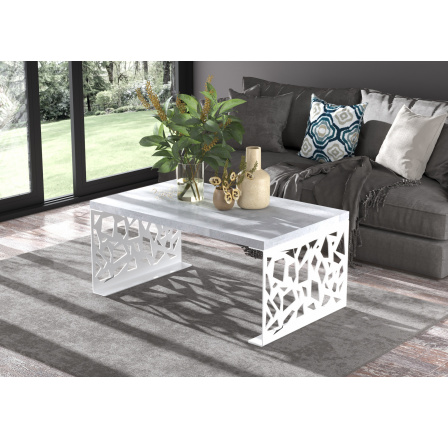 SEMARA dohányzóasztal 100x60 Fehér+Beton