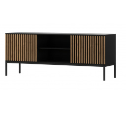 Meorati 150 Szafka RTV Czarny/Dąb Artisan Czarny Mat, Dąb Artisan 40x60