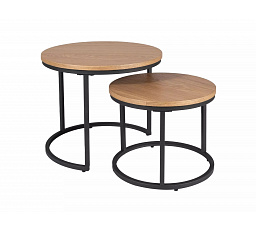 AMARO konferencia asztal szett 2 asztallal, Tölgy/Fekete