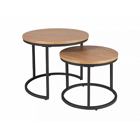 AMARO konferencia asztal szett 2 asztallal, Tölgy/Fekete