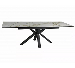 COLUMBUS CERAMIC étkezőasztal, Amber Bianco/Fehér matt/Fekete matt