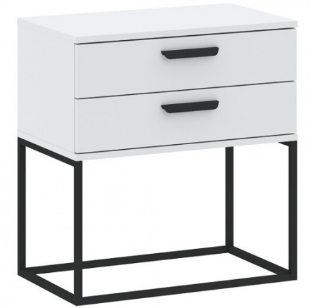 Éjjeliszekrény 2S 60 NR6, Fehér/Fekete