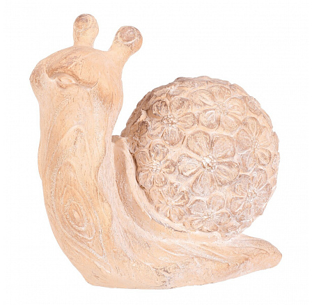 Šnek - figurka z magnesia, vzor květin, vel. L, imitace dřeva Šnek - figurka z magnesia, vzor květin, vel. L, imitace dřeva