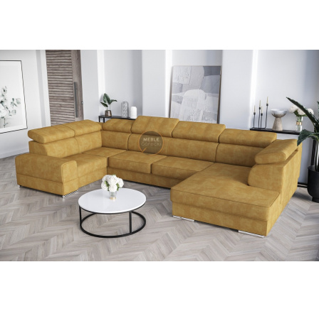 NAROŻNIK ROYAL MAX I 210x375x185 - lewa , Odcienie żółtego