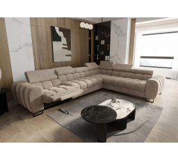 NAROŻNIK ROZKŁADANY ASPEN MAX RELAX 330x260 CM - Odcienie beżu , prawa