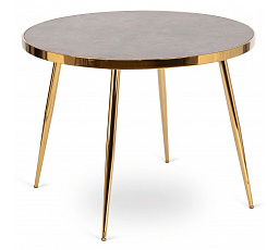 Stół TINGA 100 cm Szklany Szary Marmur/Złoty