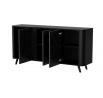 TV komód VOLARE 150 3D, fekete matt / fekete san sebastian