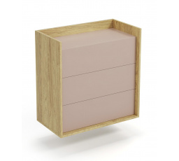 MOBIUS 3S komód, természetes/óarany rózsaszín