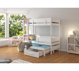 Háromszemélyes emeletes ágy ETAPO 200x90 Fehér