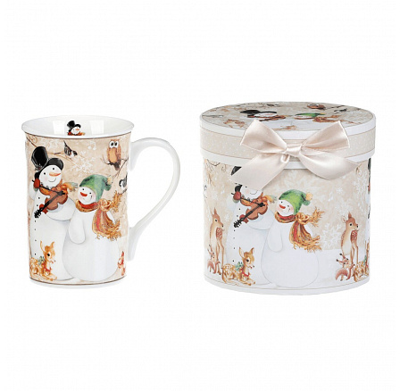 Porcelán bögre - 320 ml, díszcsomagolás, hóemberek és vidám állatkák Porcelán bögre - 320 ml, díszcsomagolás, hóemberek és vidám állatkák