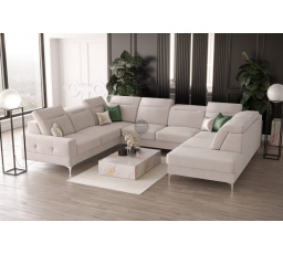 NAROŻNIK TAPICEROWANY MALIBU MAX I 260x350x220 CM - Odcienie beżu , Strona lewa