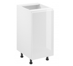 ASPEN alsó konyhaszekrény D40 - Bal, Fehér/Fényes fehér