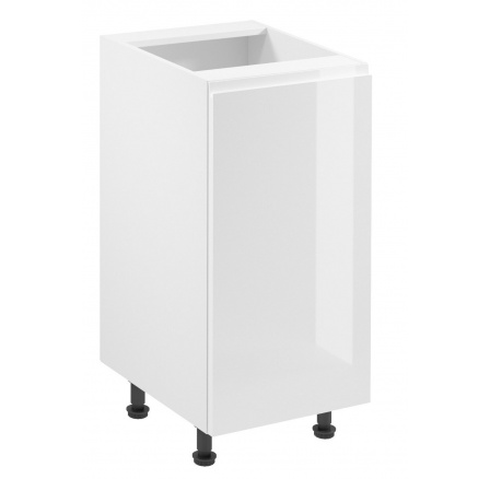 ASPEN alsó konyhaszekrény D40 - Bal, Fehér/Fényes fehér