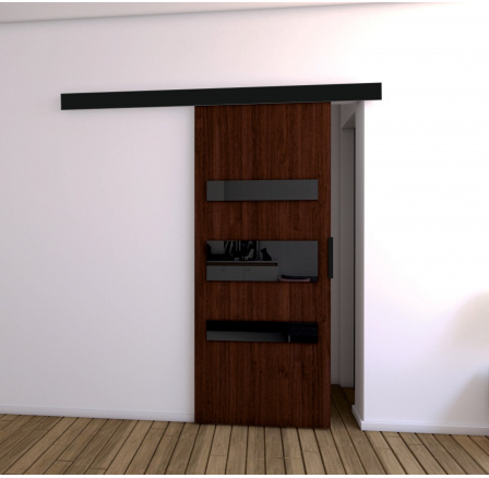 Posuvné dveře STANDART MIX D90, Wenge/Černá Posuvné dveře STANDART MIX D90, Wenge/Černá