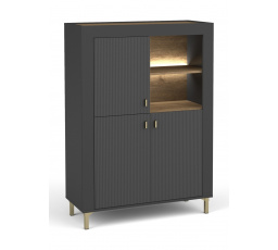 MOSSA MO5 komód, Whisky tölgy/Fekete matt