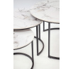 GILDA dohányzóasztal, fehér márvány hatás / fekete