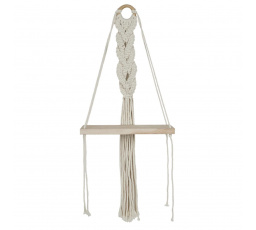 Kis boho polc bézs makraméval