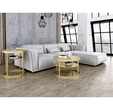 Okrągły stolik kawowy Glamour - w różnych kolorach - Dąb Artisan , Złoty