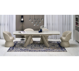 Étkező kinyitható asztal SALIX, travertin / kasmír