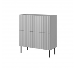 ASENSIO KM-2 komód, világosszürke/fekete