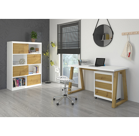 Íróasztal konténerrel IWO I Artisan+Fehér Íróasztal konténerrel IWO I Artisan+Fehér