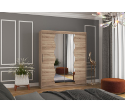 Tolóajtós és tükörrel ellátott KANSAS 180 szekrény Truffle+Truffle