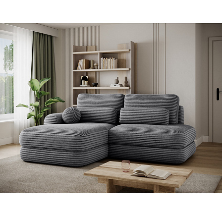 Ripeli sarokkanapéágy tárolóval, szürke bársony, bal oldali Modullo 04 180x128 Bal 1 Ripeli sarokkanapéágy tárolóval, szürke bársony, bal oldali Modullo 04 180x128 Bal 1
