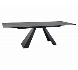 SALVADORE CERAMIC étkezőasztal, világosszürke matt Pietra di Savoia/Fekete matt