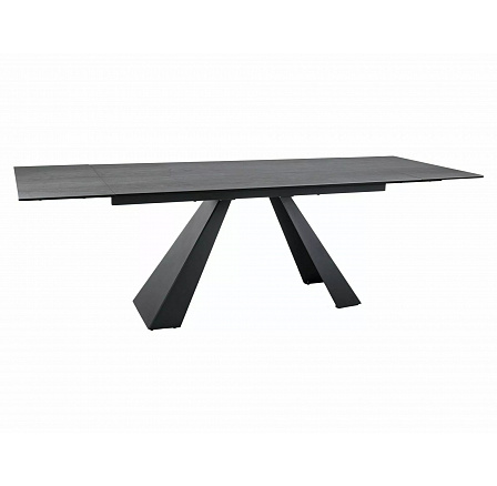 SALVADORE CERAMIC étkezőasztal, világosszürke matt Pietra di Savoia/Fekete matt