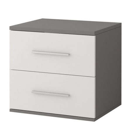 OMEGA II éjjeliszekrény - 22, Szürke/Fehér