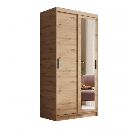 Tolóajtós és tükörrel ellátott Hailey 100 Artisan+Artisan ruhásszekrény