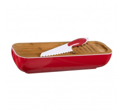 3 az 1-ben készlet: deszka, feliratos edény és piros kés