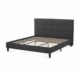 Kétszemélyes ágy, szövet, szürke, BED-M180 GREY2