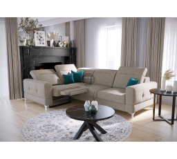NAROŻNIK MALIBU RELAX Z FUNKCJĄ SPANIA 185x250 CM - lewa , Odcienie beżu