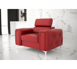 FOTEL ORION SKÓRA NATURALNA - Skóra czerwona