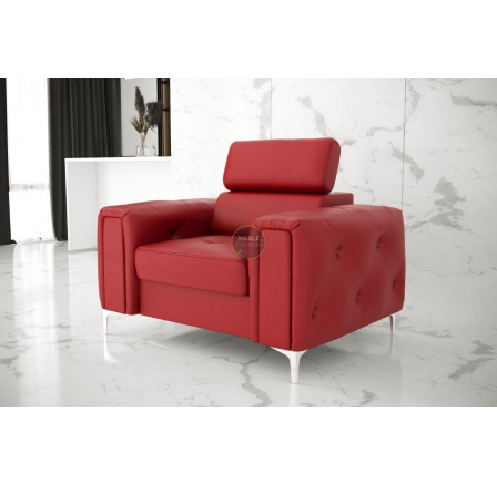 FOTEL ORION SKÓRA NATURALNA - Skóra czerwona