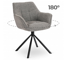 Krzesło Obrotowe PEONY Szare Boucle