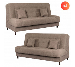 Zestaw 2x Wersalka Rozkładana NEPAL Brązowa