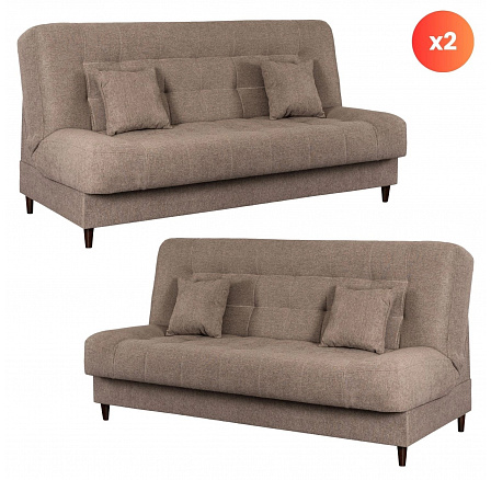 Zestaw 2x Wersalka Rozkładana NEPAL Brązowa