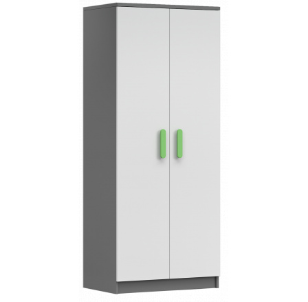 2D SMYK II ruhásszekrény - 06, Szürke/Fehér/Zöld