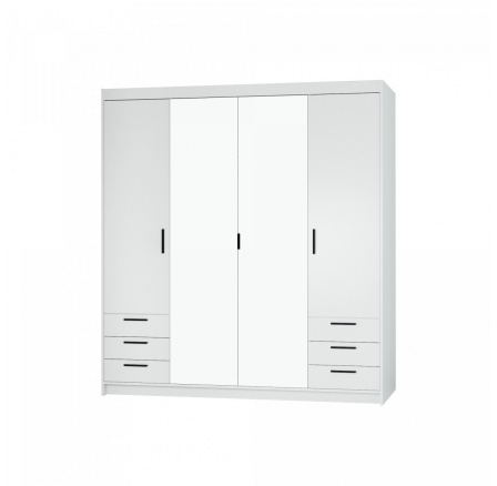 Šatní skříň Enja 4D6S, bílá
