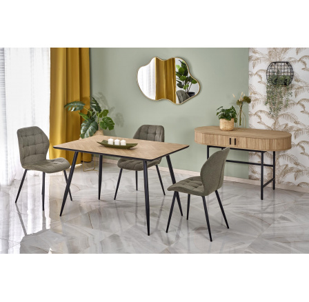 BERTO étkezőasztal, Természetes/Fekete