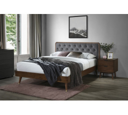 CASSIDY ágy 160, Szürke/Dió