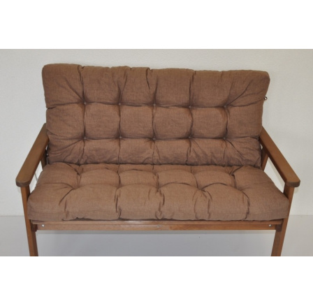 Polstr na zahradní lavici - látka hnědý melír 