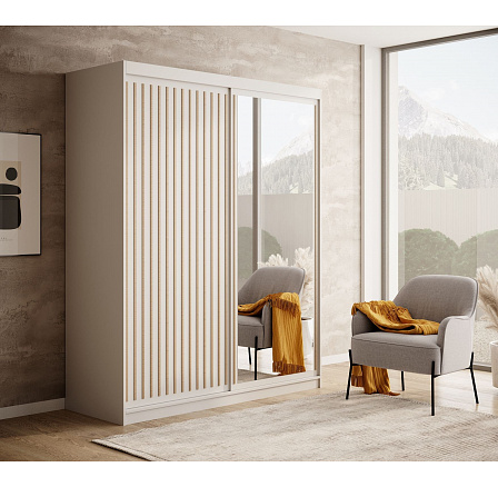 Tolóajtós ruhásszekrény Delia 160 Fehér+Artisan