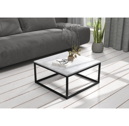 BELTEN dohányzóasztal 65x65 Fekete+Beton