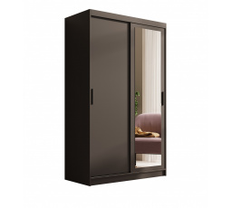 Tolóajtós és tükrös ruhásszekrény Hailey 120 Fekete+Fekete